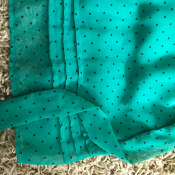 H & M green with black polka dot dress size 36 S - Picture 3 of 4